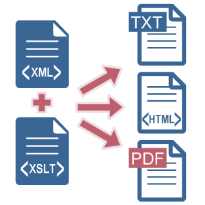 XSLTスタイルシートで他の文書形式に変換