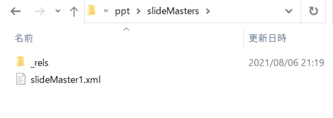 slideMastersフォルダ
