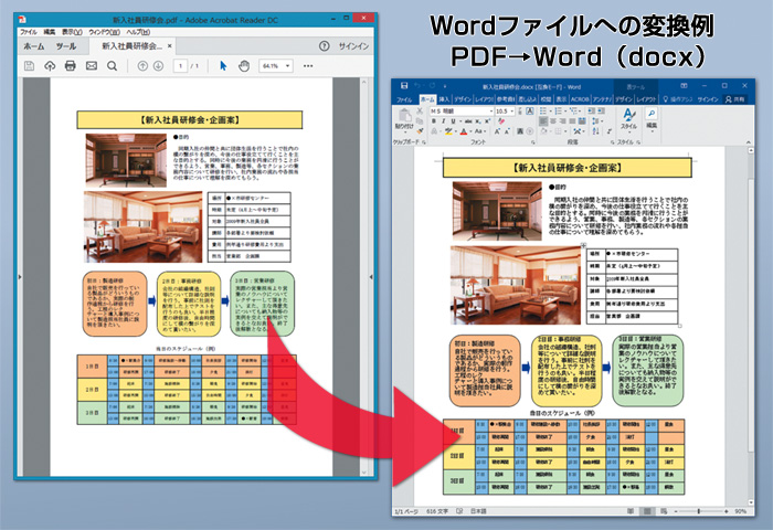 瞬簡PDF 変換 10　Word変換例